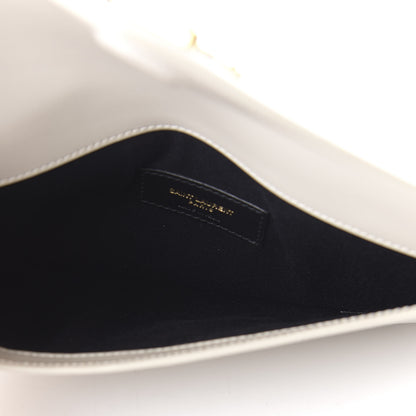 Saint Laurent Smooth Shiny Calfskin Medium Uptown Pouch Crema Soft 5 of 9