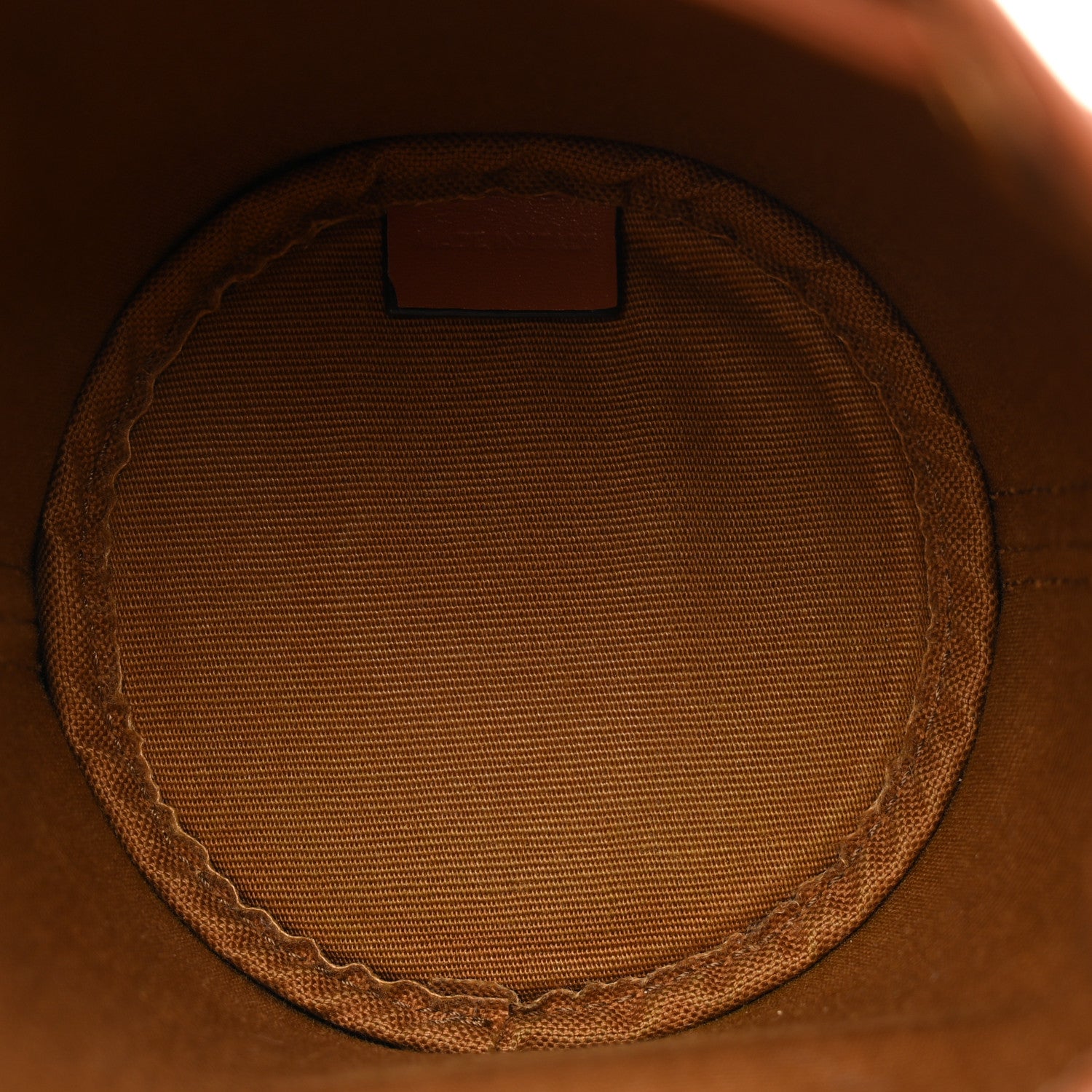 Celine Triomphe Canvas Calfskin Micro Drawstring Bucket Bag Tan 5 of 10