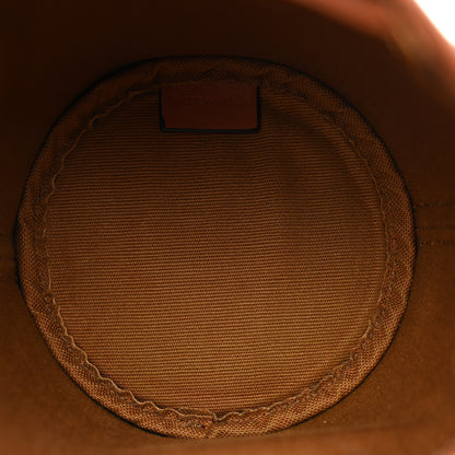 Celine Triomphe Canvas Calfskin Micro Drawstring Bucket Bag Tan 5 of 10