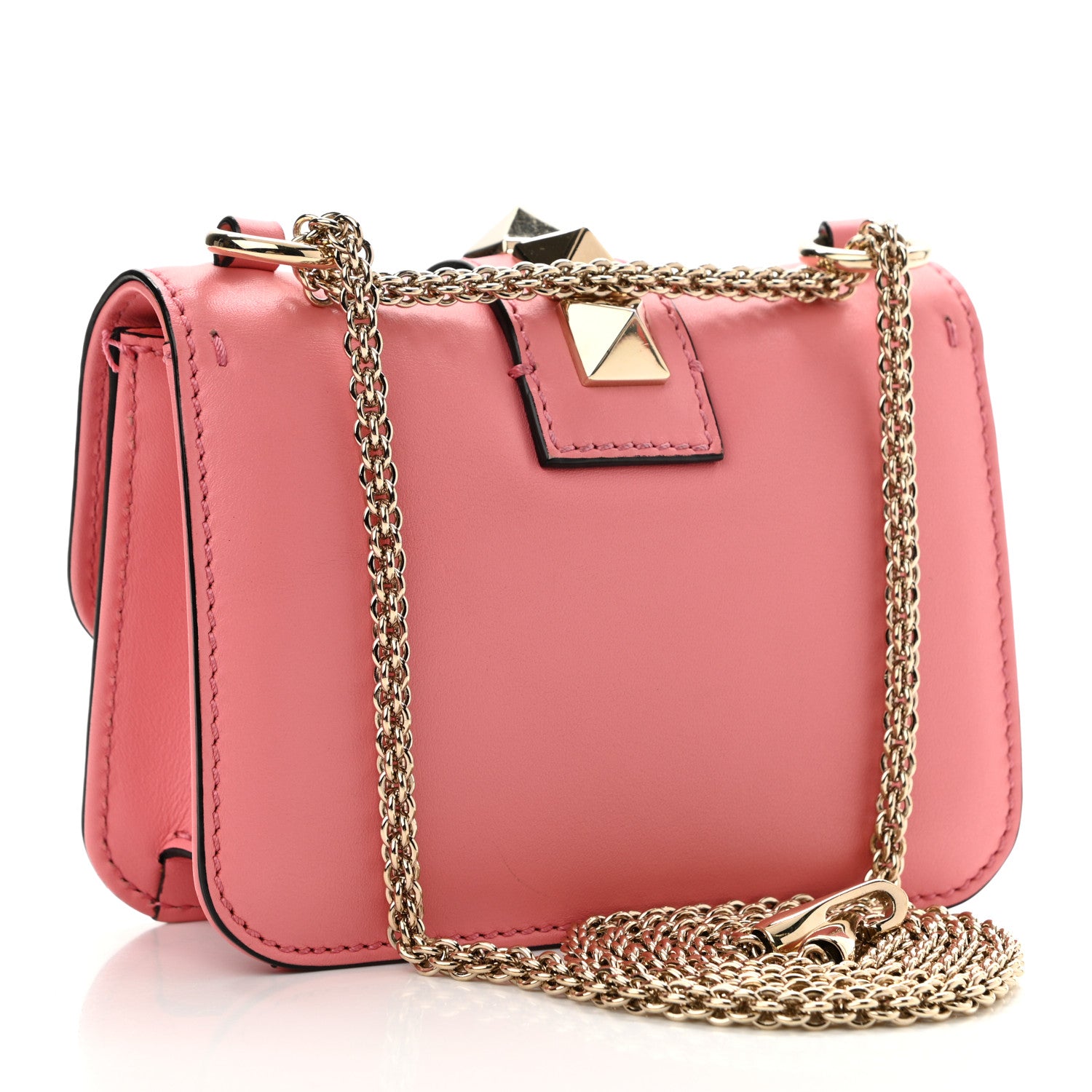 Valentino Garavani Vitello Mini Glam Lock Rockstud Flap Paradise Rose 2 of 9