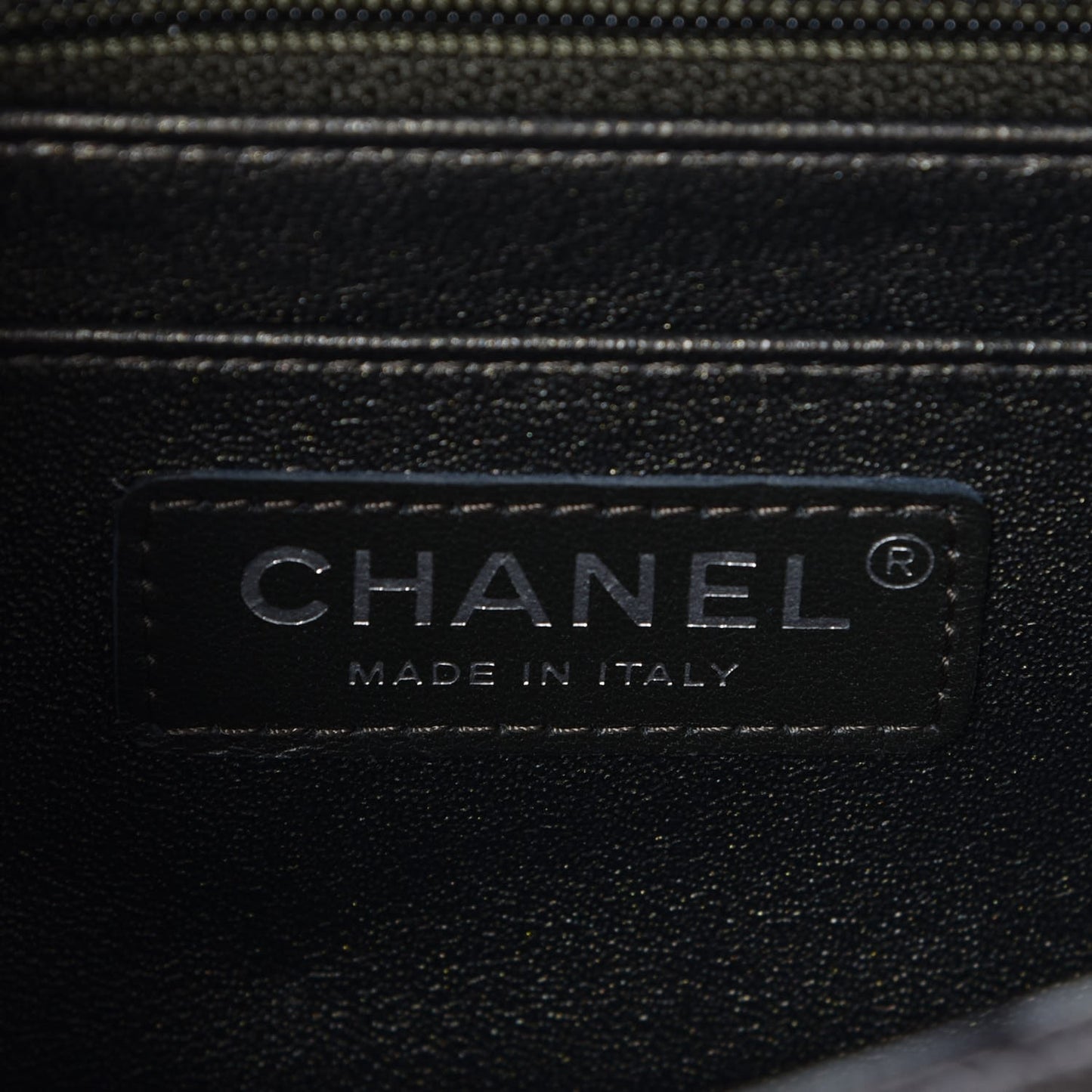 Metallic Caviar Quilted Mini Square Flap Dark Charcoal