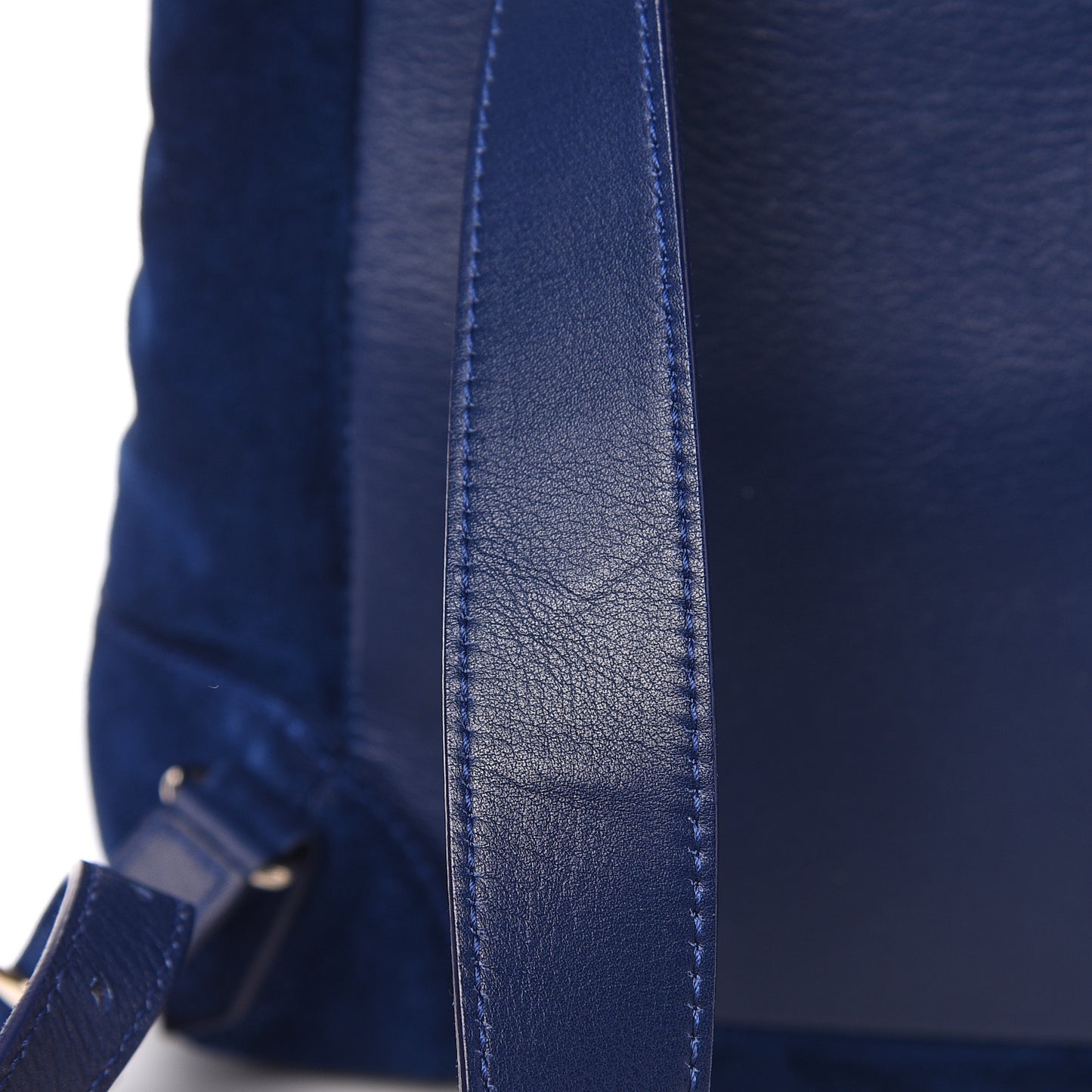 Baby Daim Suede Classic Hardware Traveler Backpack Bleu Pacifique