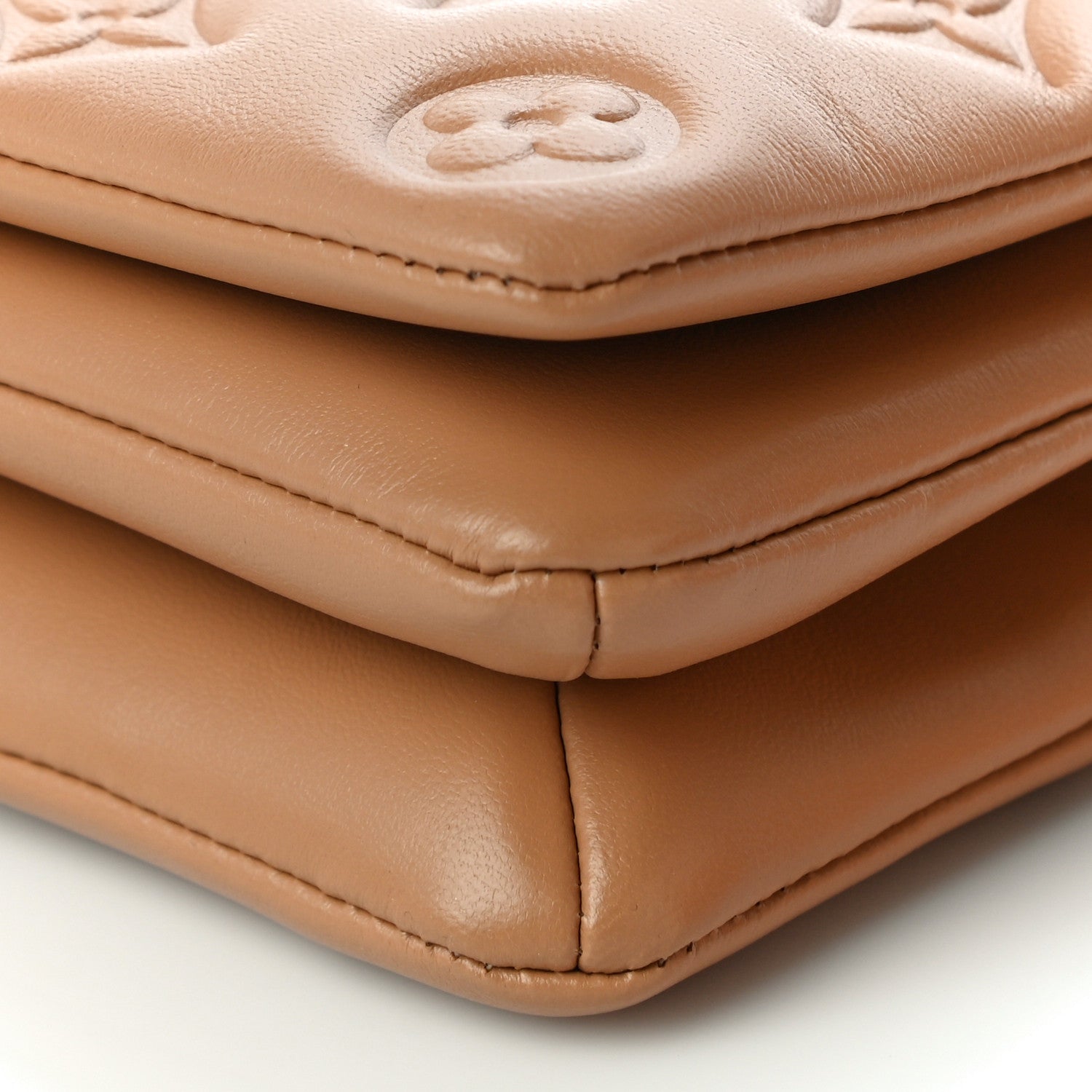 Louis Vuitton Lambskin Embossed Monogram Pochette Coussin Camel 9 of 12