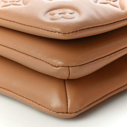 Louis Vuitton Lambskin Embossed Monogram Pochette Coussin Camel 9 of 12