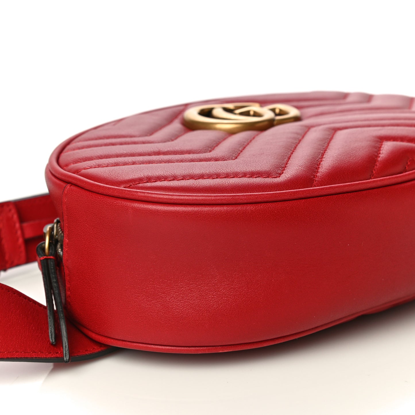 Calfskin Matelasse GG Marmont Belt Bag 85 34 Hibiscus Red