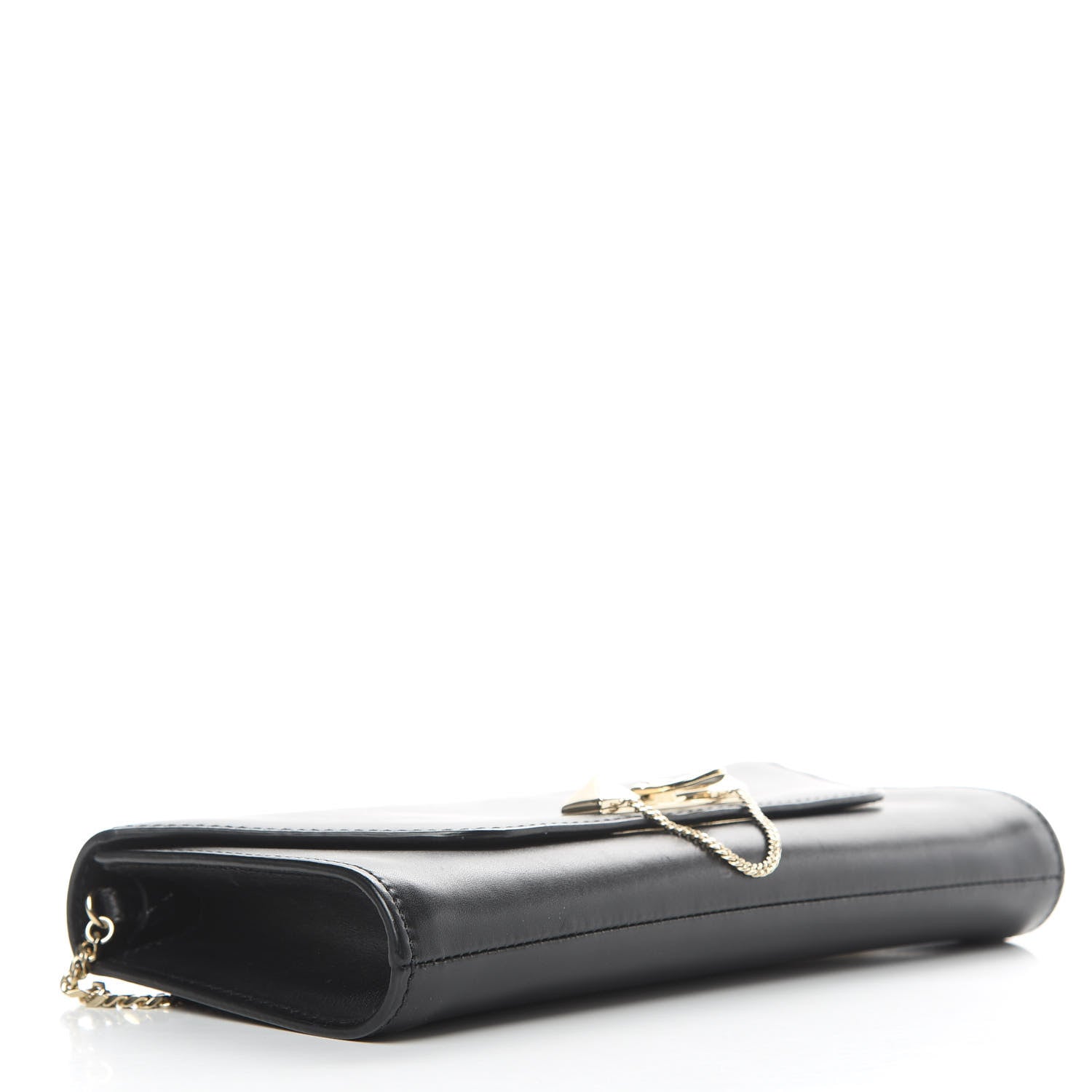 Valentino Garavani Vitello Demilune Chain Clutch Black 4 of 17