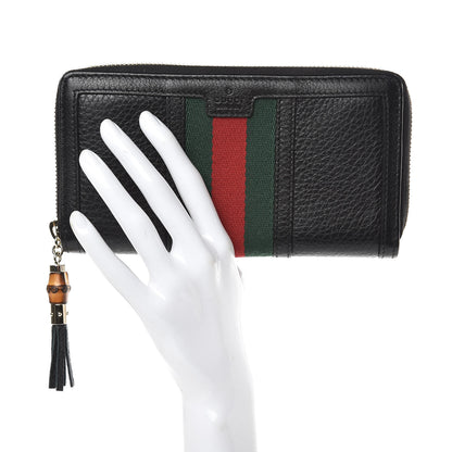 Gucci Calfskin Web Rania Zip Around Wallet Black 2 of 8