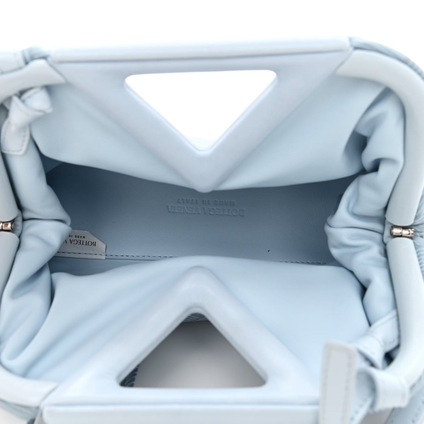 Fabric Intrecciato Small The Point Triangle Bag Light Blue