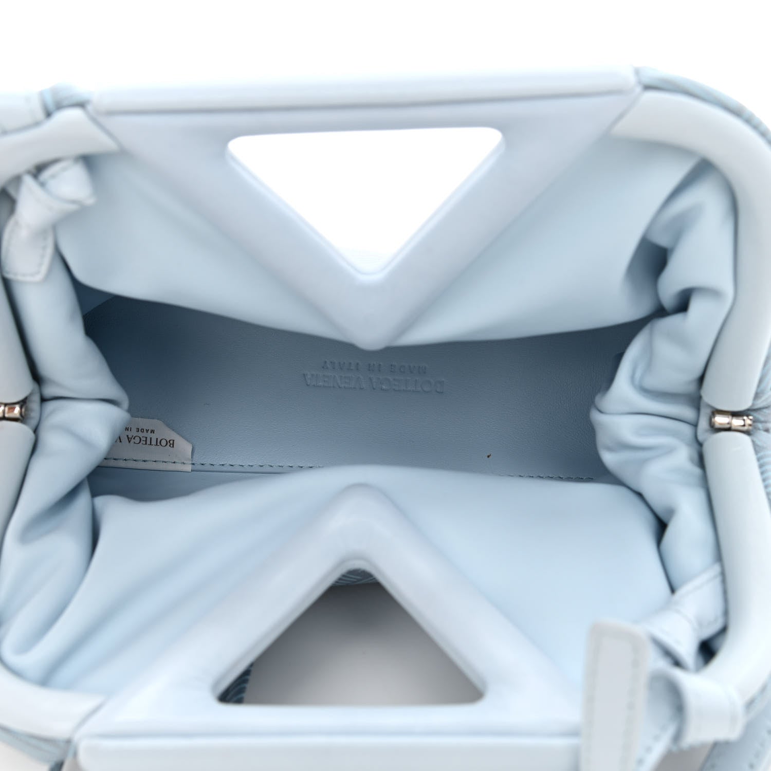 Bottega Veneta Fabric Intrecciato Small The Point Triangle Bag Light Blue 5 of 8