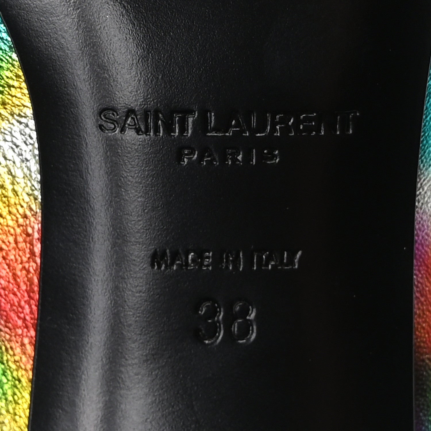 Saint Laurent Metallic Calfskin Pumps 38 Silver Multicolor 7 of 9