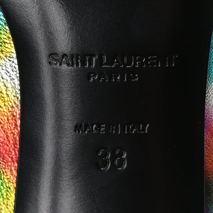 Saint Laurent Metallic Calfskin Pumps 38 Silver Multicolor 7 of 9