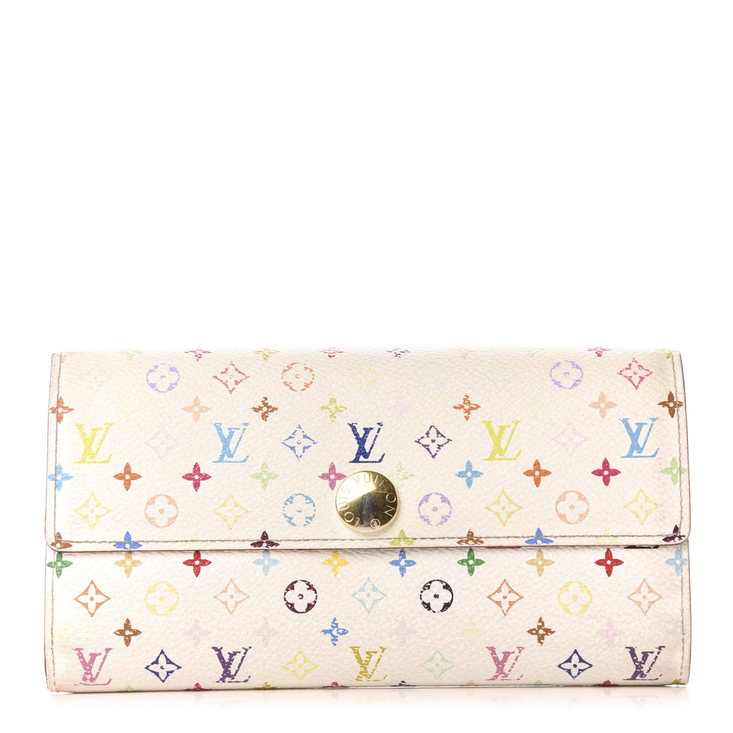 Monogram Multicolor Sarah Wallet White Litchi