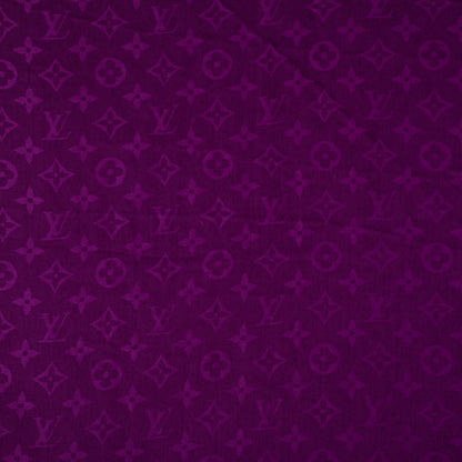 Louis Vuitton Silk Wool Monogram Voile Shawl Cassis 1 of 5