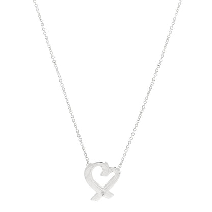Tiffany Sterling Silver Diamond Paloma Picasso Loving Heart Necklace 1 of 6