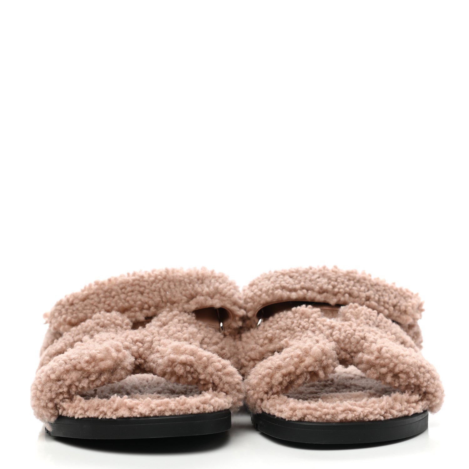 Hermes Woolskin Womens Chypre Sandals 40 Bois De Santal 2 of 8