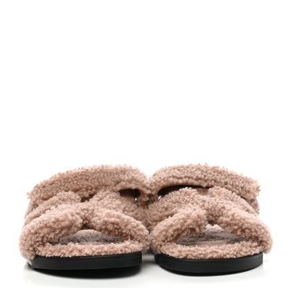 Hermes Woolskin Womens Chypre Sandals 40 Bois De Santal 2 of 8