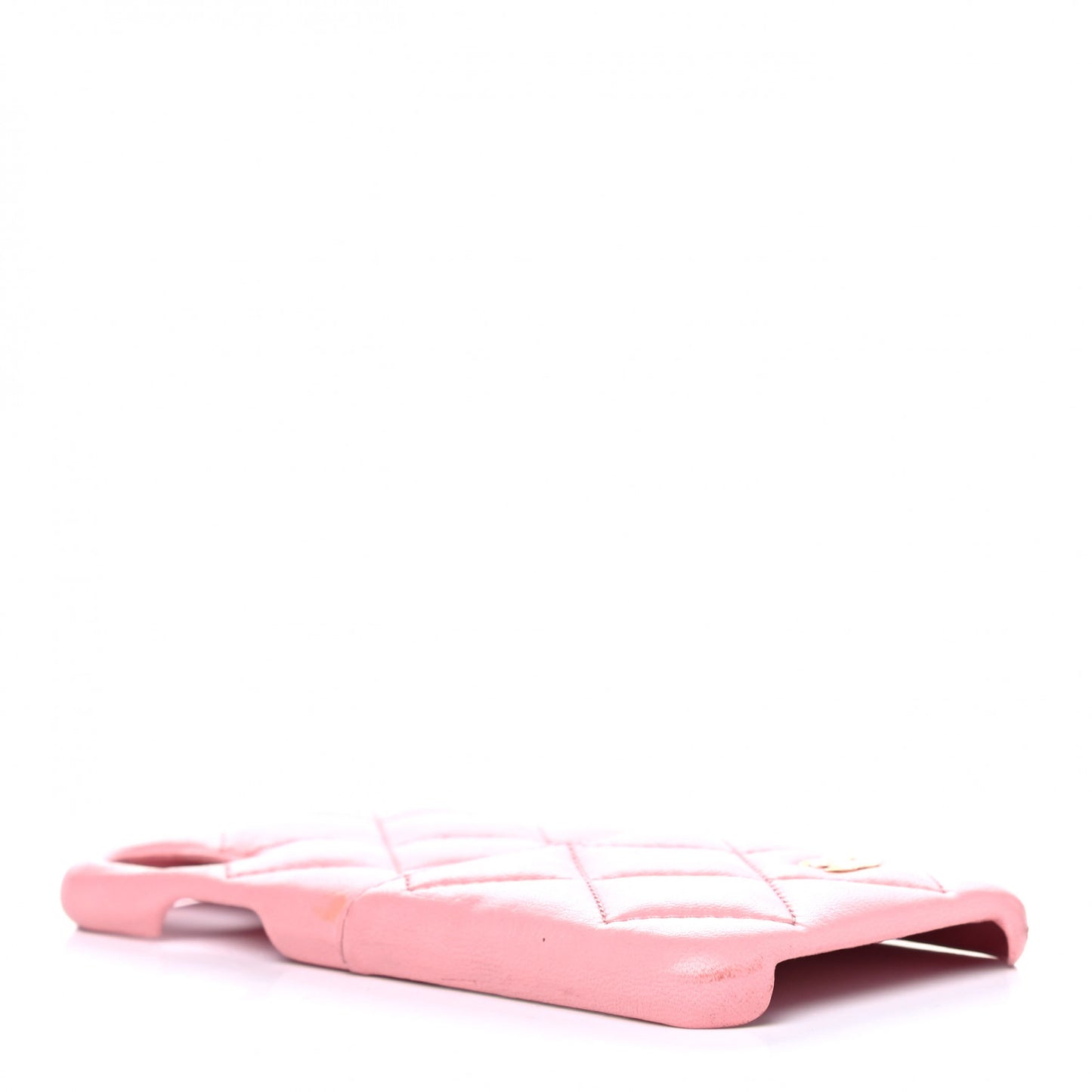 Lambskin Quilted iPhone X Coco Tech Case Pink