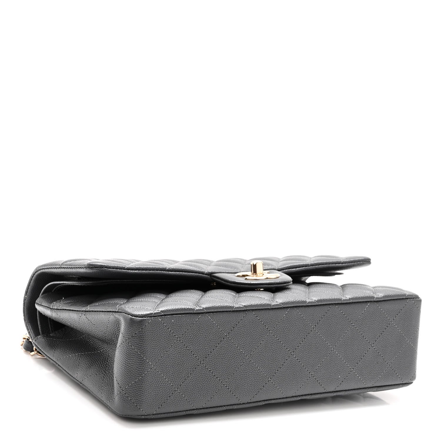 Chanel Caviar Quilted Medium Double Flap Dark Grey 4 of 11