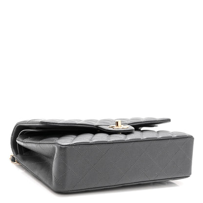 Chanel Caviar Quilted Medium Double Flap Dark Grey 4 of 11