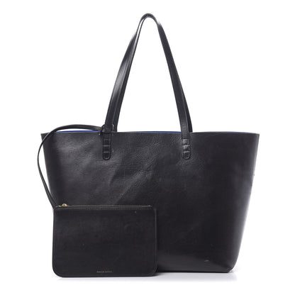 Mansur Gavriel Calfskin Large Shopping Tote Black Royal 1 of 22