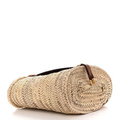 Chloe Raffia Small Grain Calfskin Medium Marcie Basket Tan 4 of 11