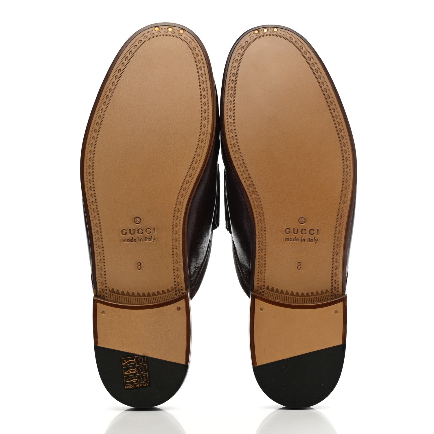 Gucci Goatskin Mens Horsebit Slippers 8 Brown 5 of 9