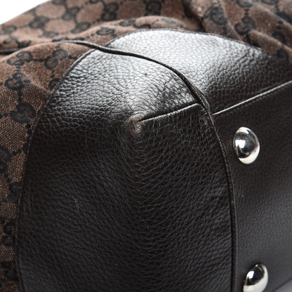 Gucci Denim Monogram Full Moon Tote Dark Brown 8 of 11