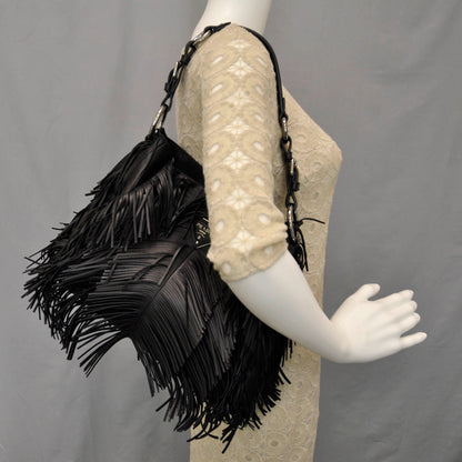 Prada Fringe Hobo Black 2 of 11