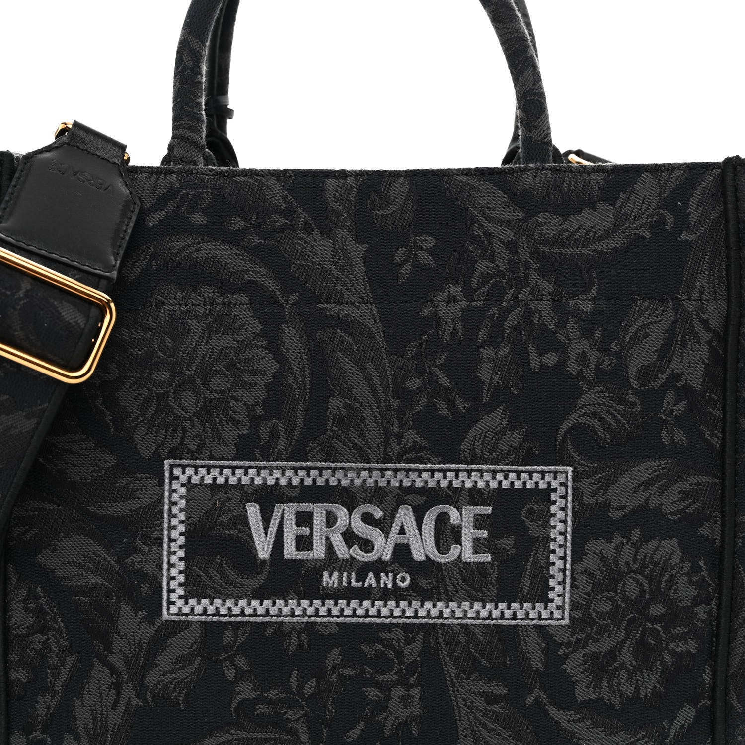 Versace Jacquard Barocco Small Athena Tote Black 7 of 9