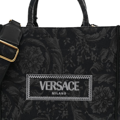 Versace Jacquard Barocco Small Athena Tote Black 7 of 9