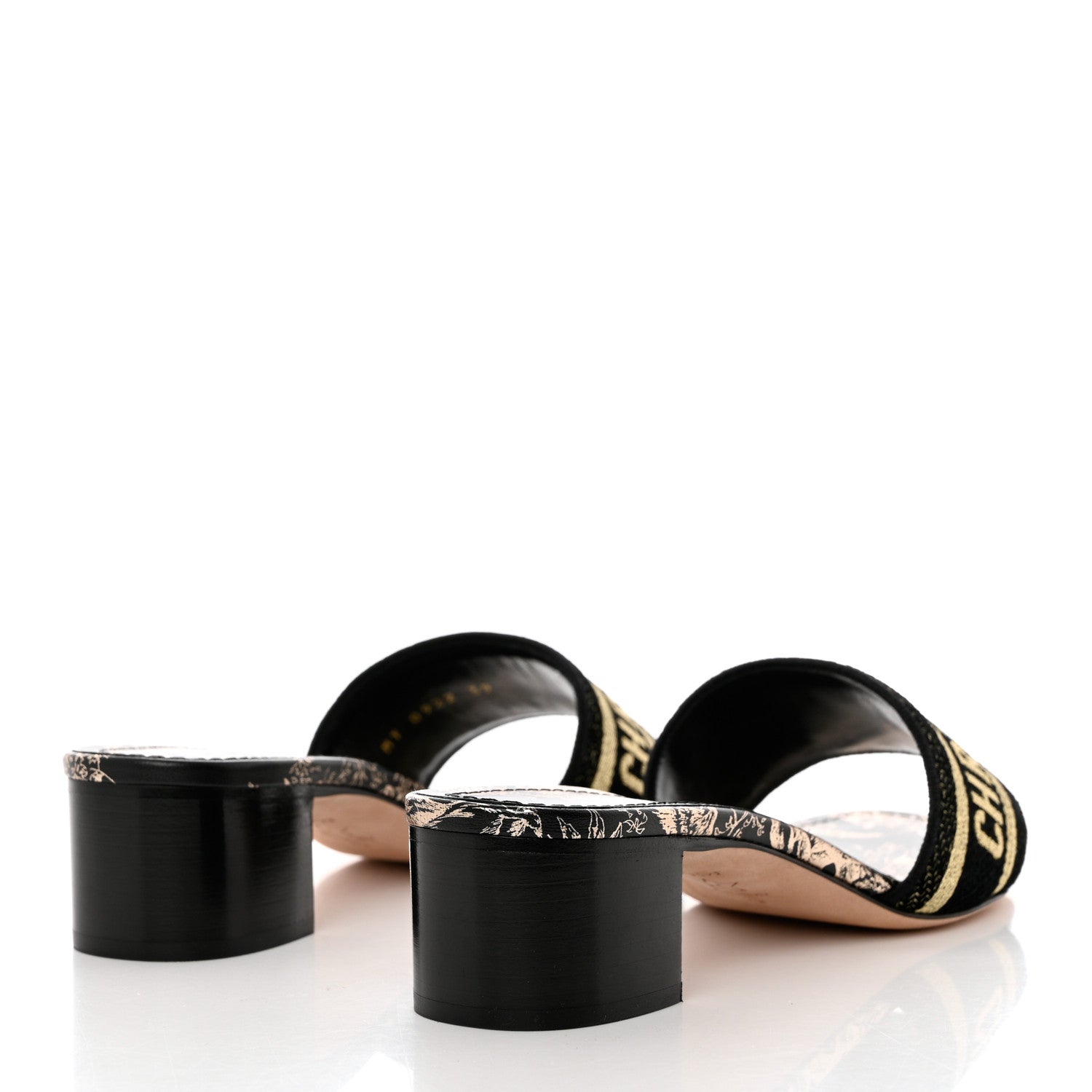Christian Dior Canvas Lurex Embroidered Dway 40mm Slide Sandals 39 Black Gold 4 of 9