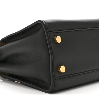 Fendi Vitello Tahiti Burro Medium Peekaboo Iconic Essentially Satchel Black Corda 10 of 11