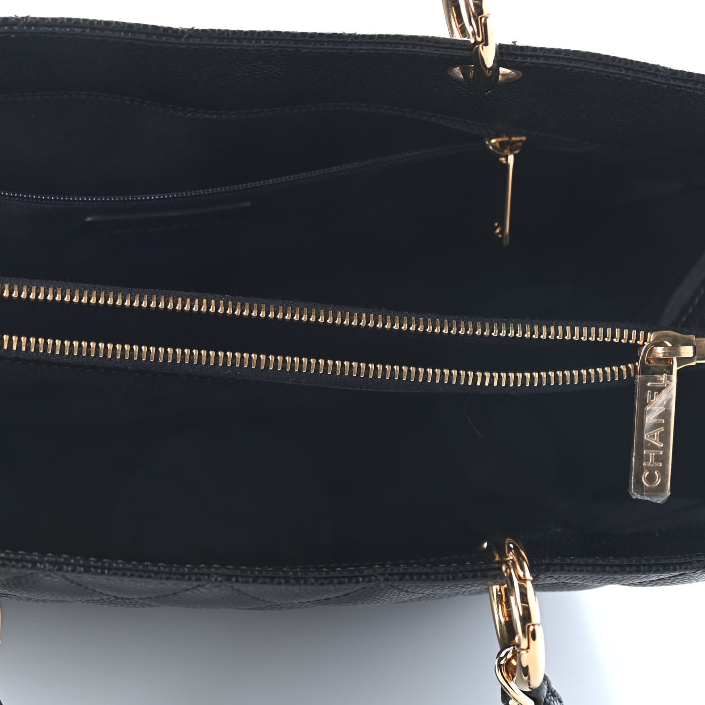 Caviar Quilted Grand Shopping Tote GST Black