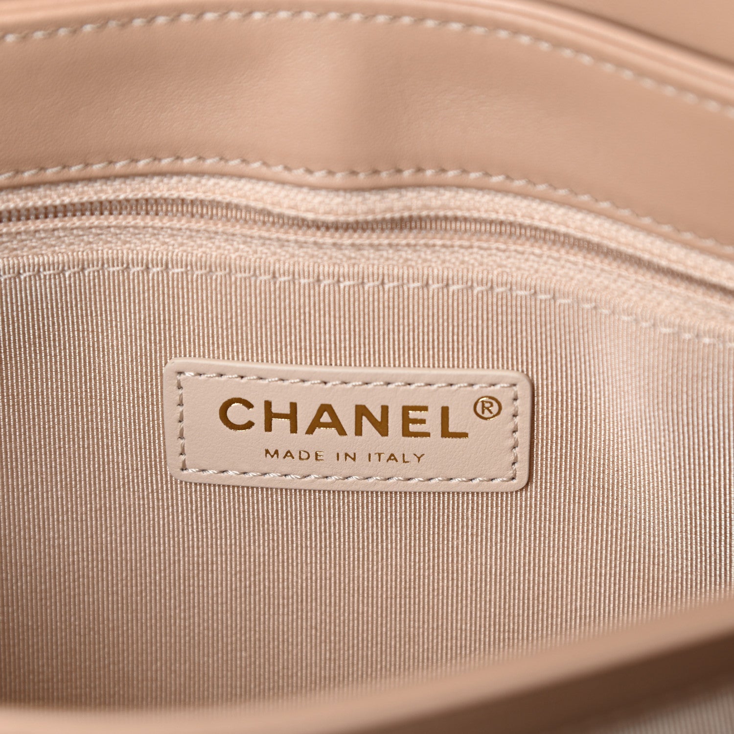 Chanel Calfskin Quilted Enchained Clutch Beige 6 of 10