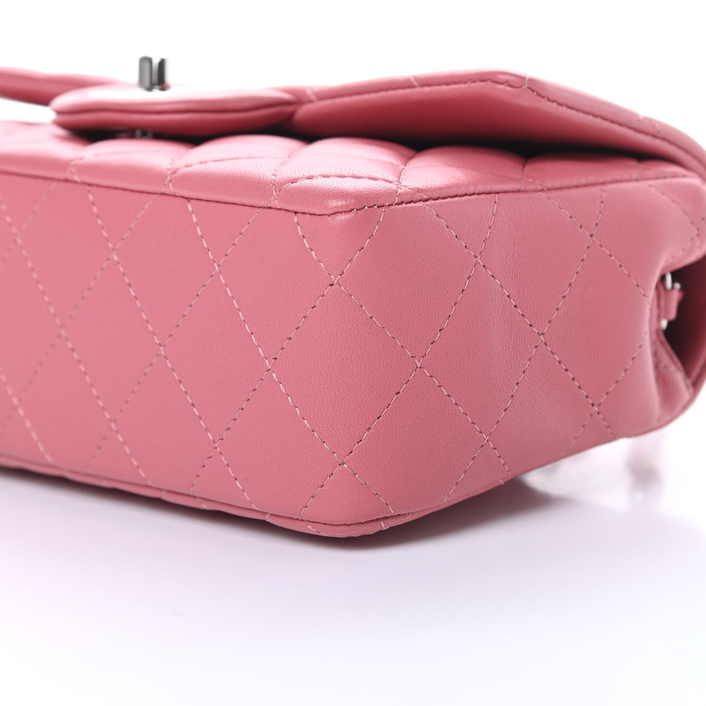 Lambskin Quilted Mini Rectangular Flap Pink