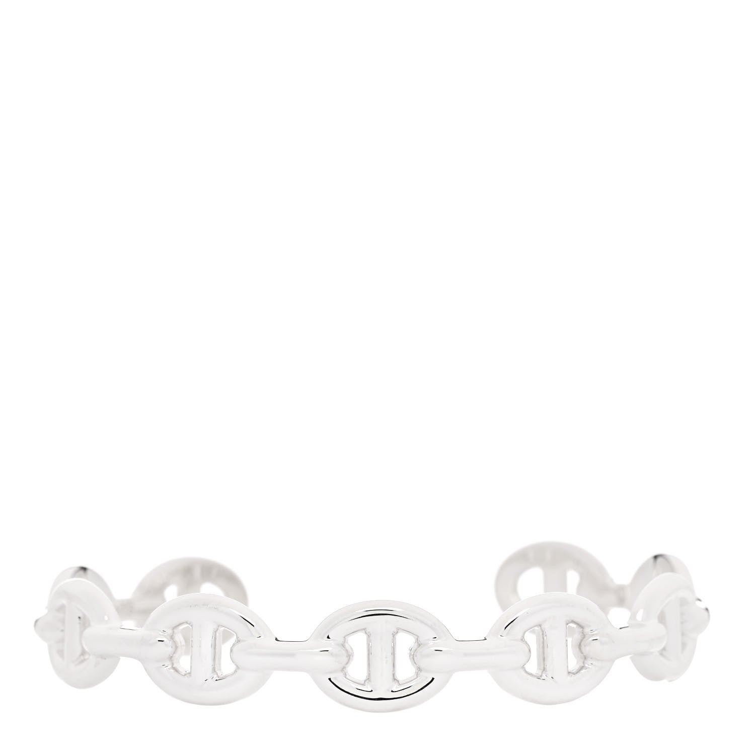 Hermes Sterling Silver MM Chaine d'Ancre Enchainee Cuff Bracelet ST 1 of 5