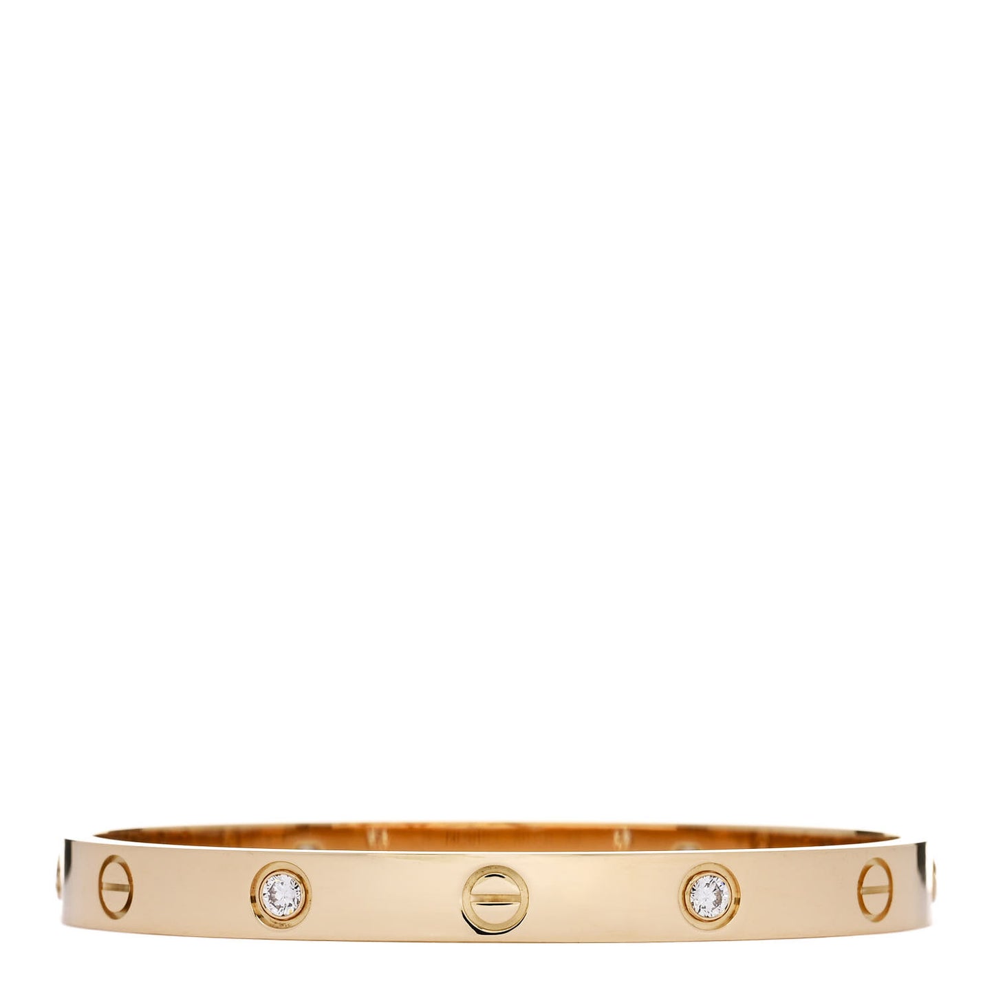 18K Yellow Gold 4 Diamond LOVE Bracelet 17