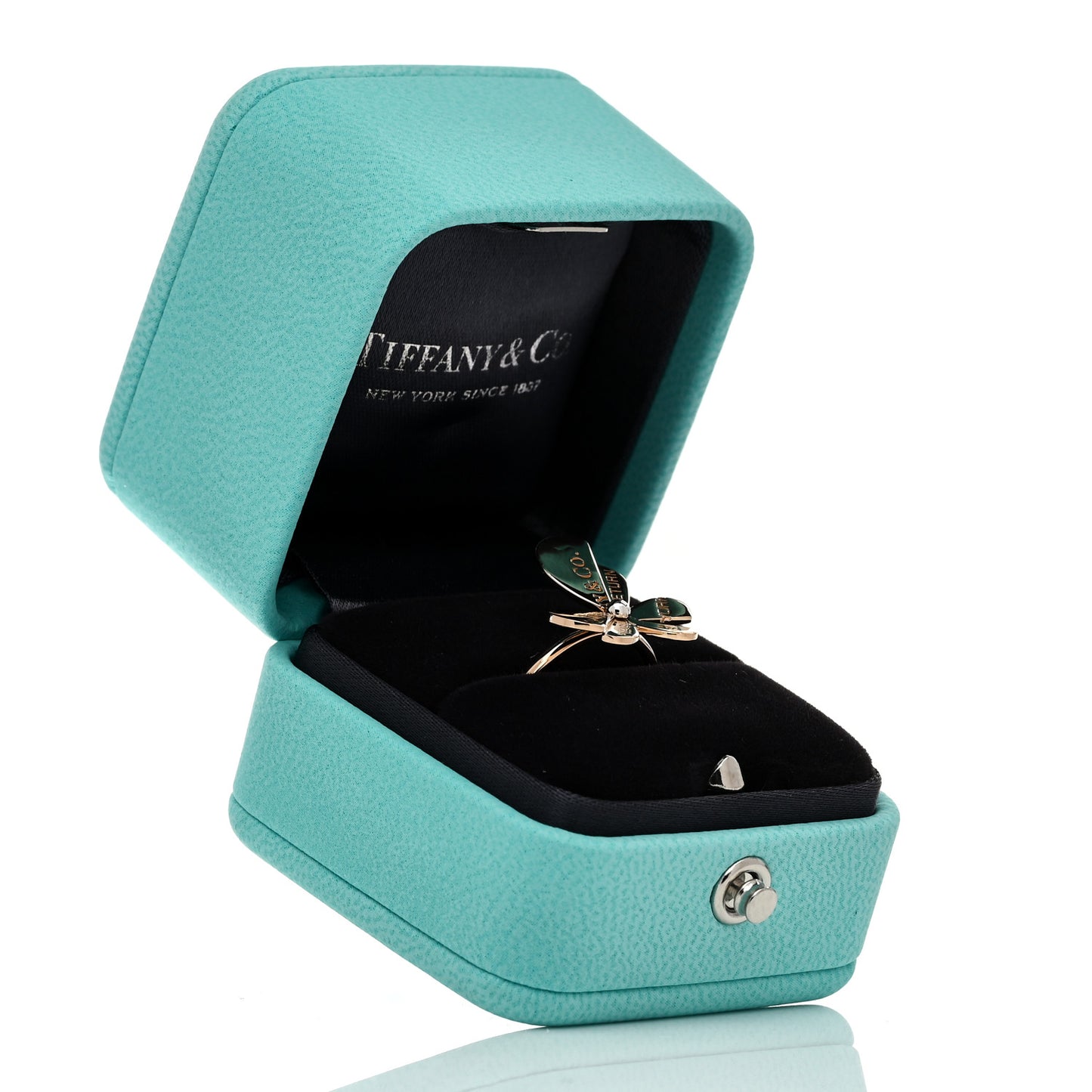 18K Rose Gold Sterling Silver Return to Tiffany Love Bugs Butterfly Ring 52 6