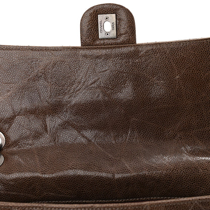 Chanel Crumpled Grained Calfskin Jumbo CC Crave Flap Brown 11 of 12