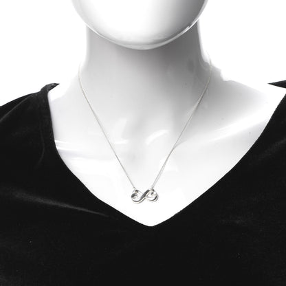 Tiffany Sterling Silver Paloma Picasso Double Loving Heart Pendant Necklace 2 of 5