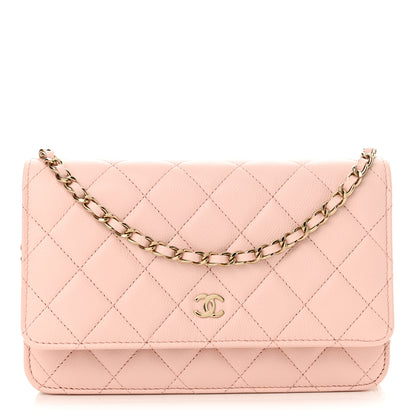 Chanel Caviar Quilted Wallet on Chain WOC Light Pink 1 of 12