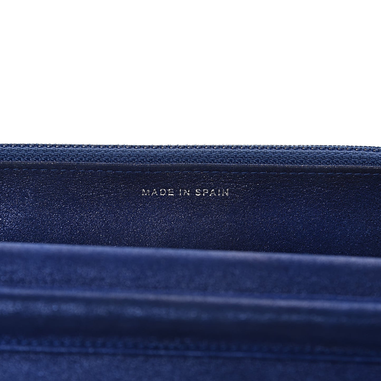 Iridescent Calfskin Quilted Wallet on Chain WOC Blue