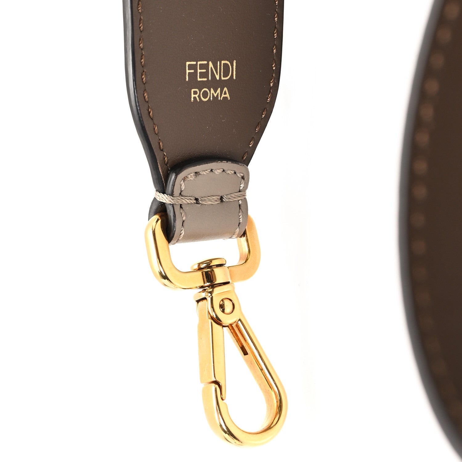 Fendi Calfskin Shiny Nappa Lace Up Bow Strap You Brown 3 of 4