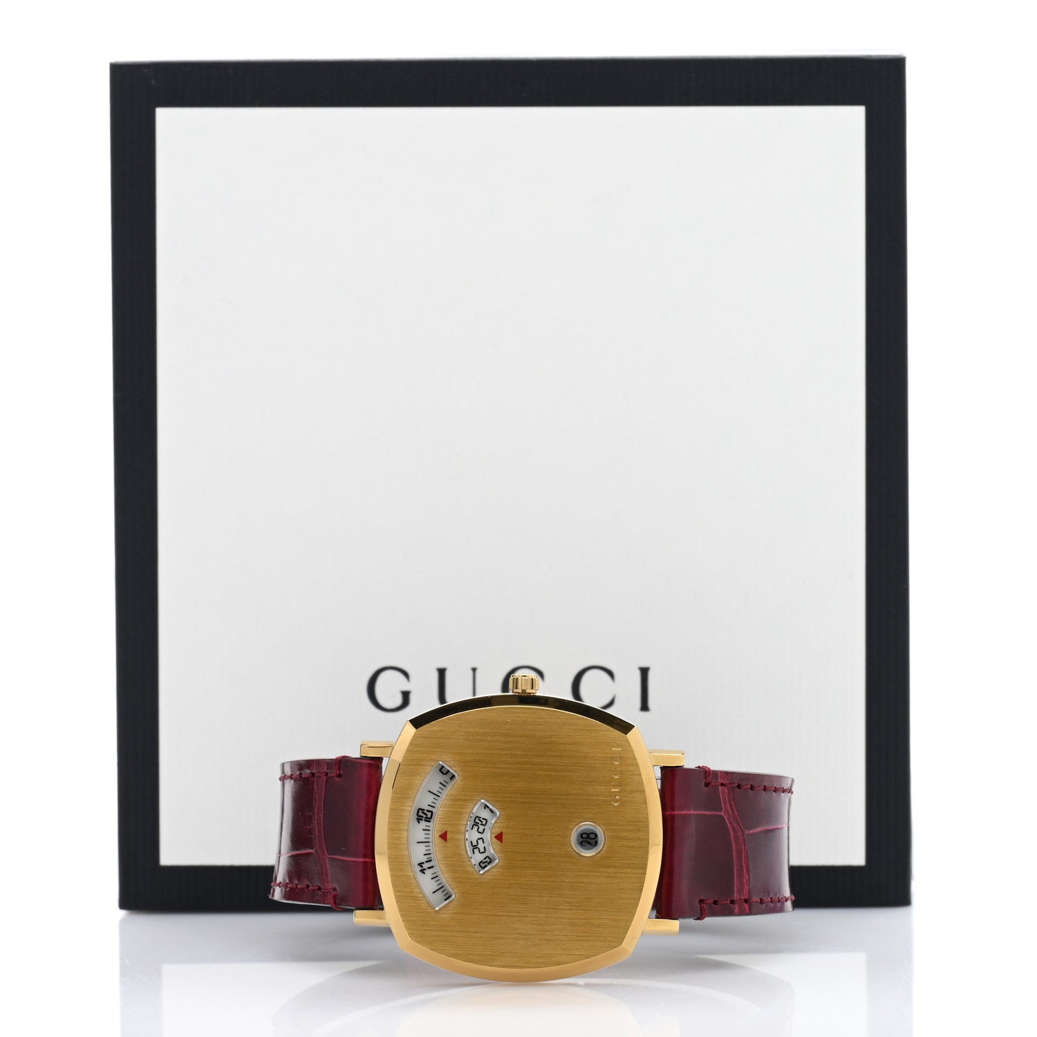 Gucci Stainless Steel Alligator 38mm Grip Quartz Watch Burgundy 5 of 5