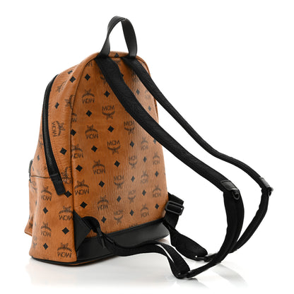 MCM Visetos Small Stark Backpack Cognac Black 3 of 10