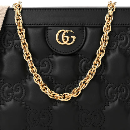 Gucci Calfskin GG Matelasse Small Slim Chain Shoulder Bag Black Natural 8 of 11