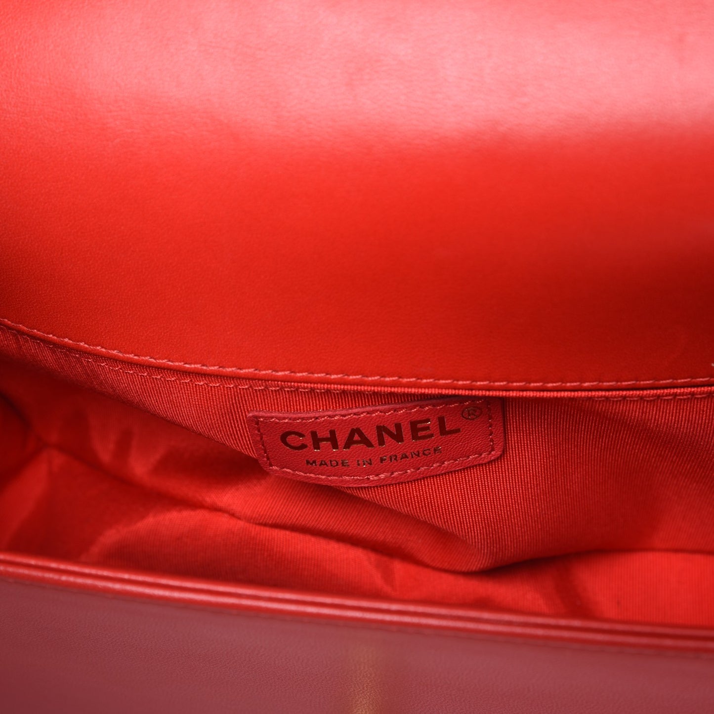 Lambskin Quilted Medium Boy Flap Red