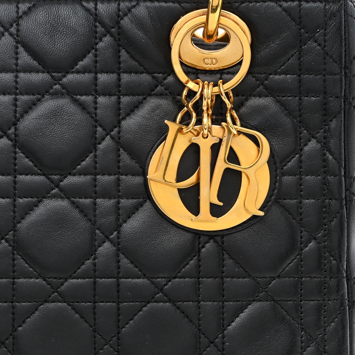 Christian Dior Lambskin Cannage Medium Lady Dior Black 8 of 11