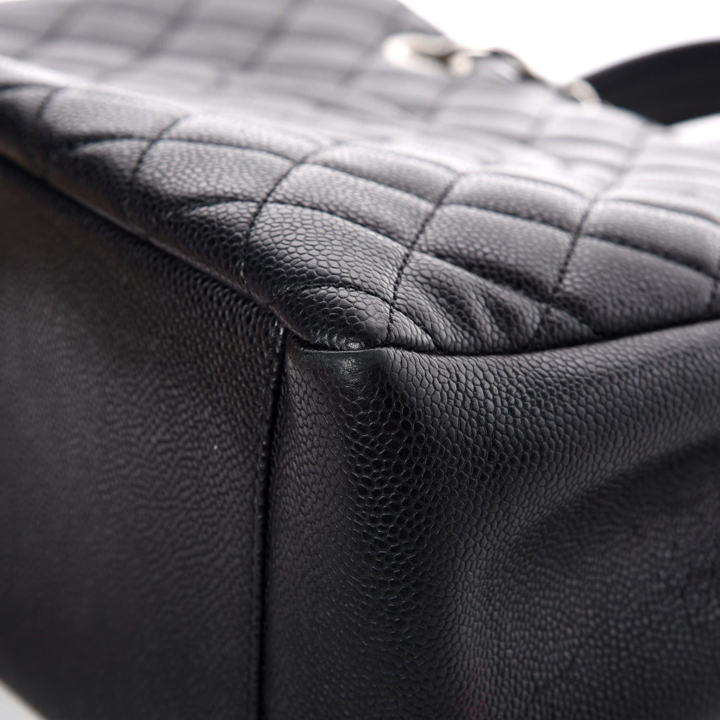 Caviar Quilted Grand Shopping Tote GST Black
