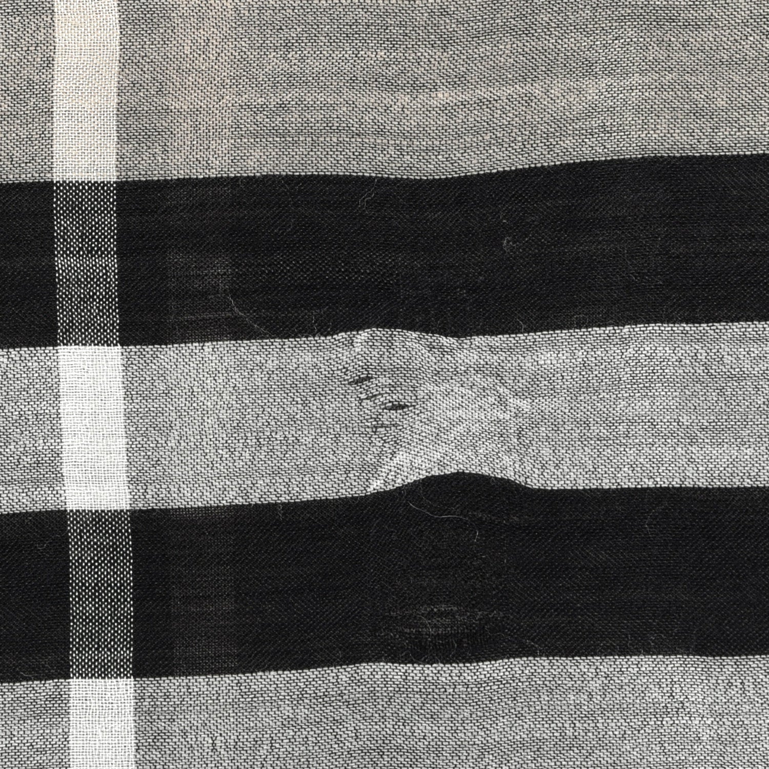 Burberry Silk Wool Giant Check Scarf Grey 5 of 5